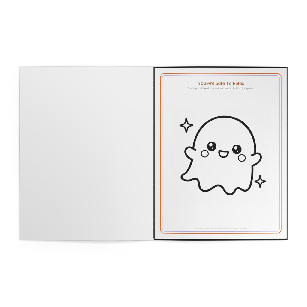 Spooky Cozy Halloween Coloring Book — Cute Ghosts, Cats & Pumpkins