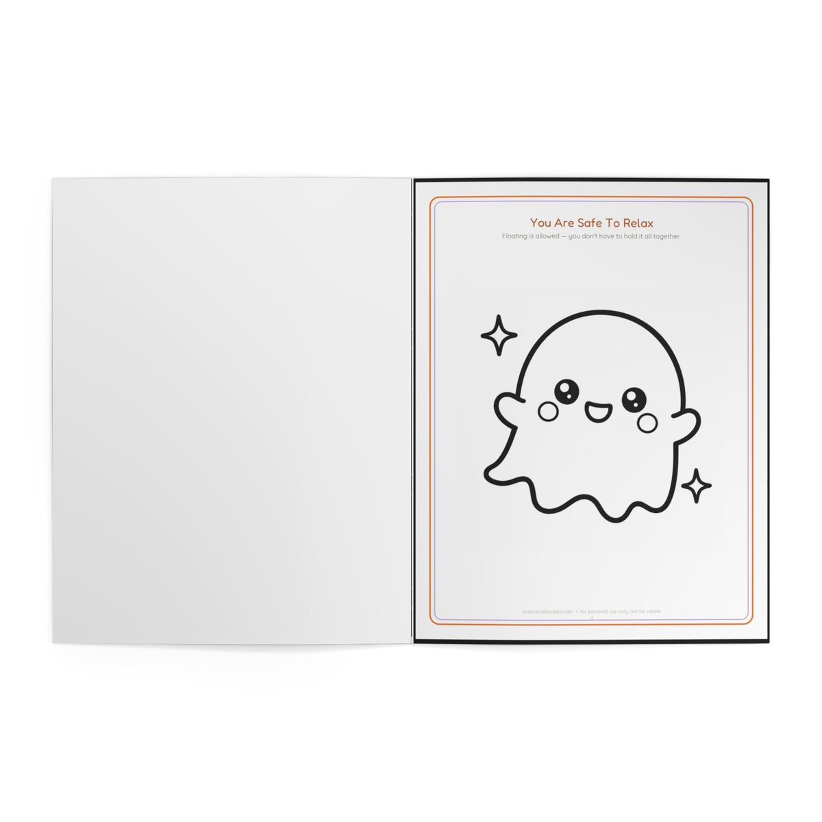 Spooky Cozy Halloween Coloring Book — Cute Ghosts, Cats & Pumpkins