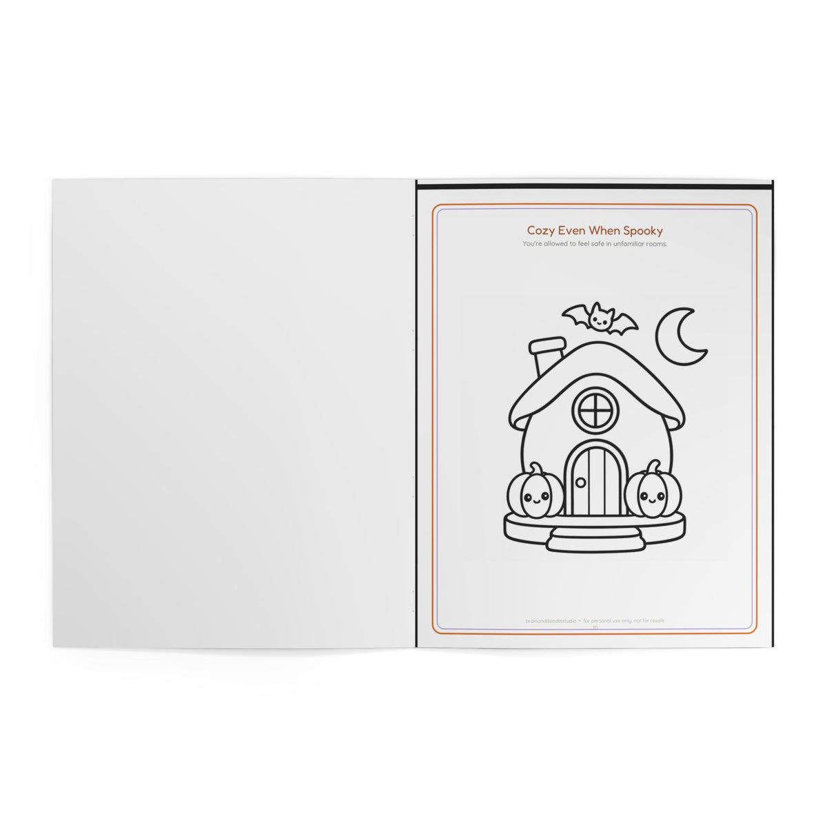 Spooky Cozy Halloween Coloring Book — Cute Ghosts, Cats & Pumpkins
