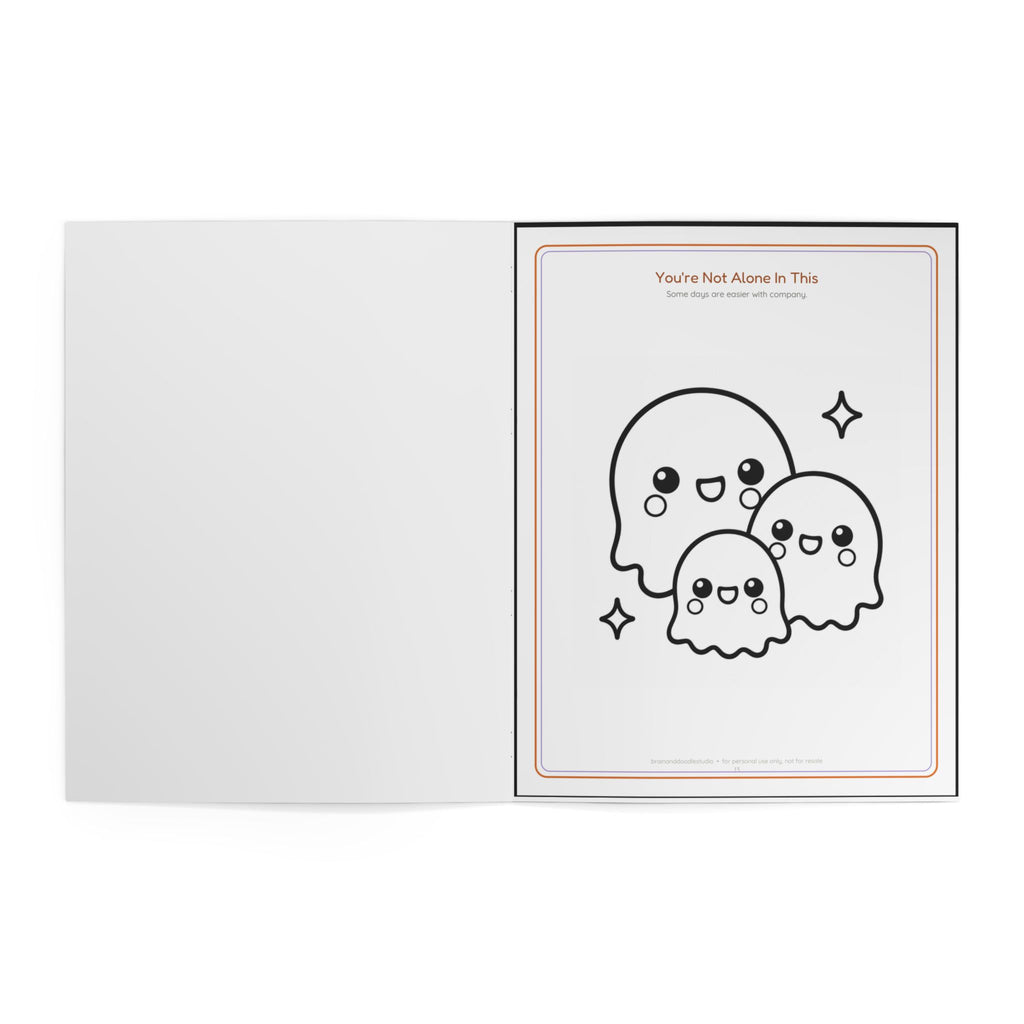 Spooky Cozy Halloween Coloring Book — Cute Ghosts, Cats & Pumpkins
