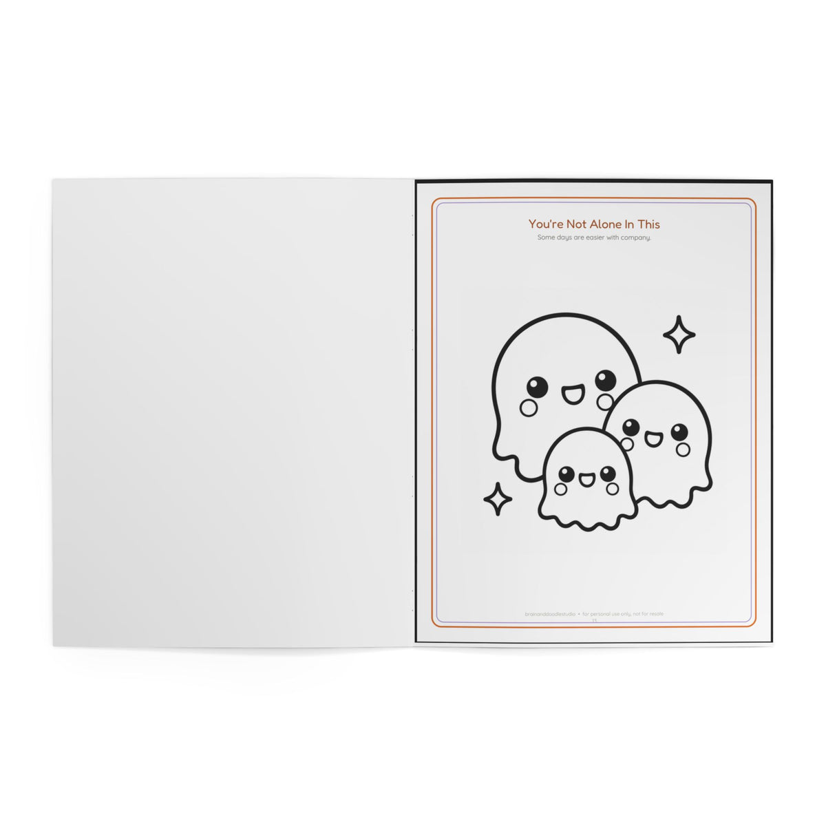 Spooky Cozy Halloween Coloring Book — Cute Ghosts, Cats & Pumpkins