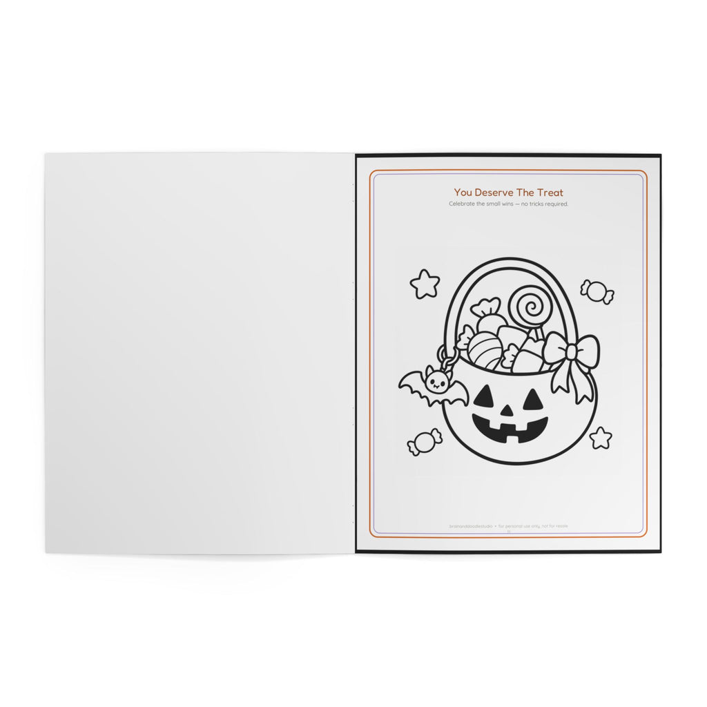 Spooky Cozy Halloween Coloring Book — Cute Ghosts, Cats & Pumpkins