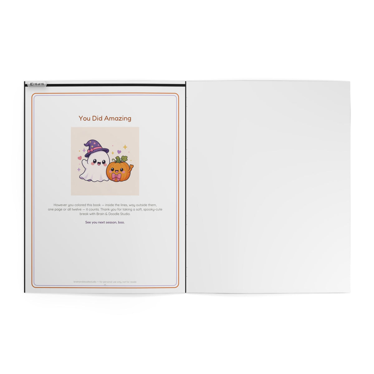 Spooky Cozy Halloween Coloring Book — Cute Ghosts, Cats & Pumpkins